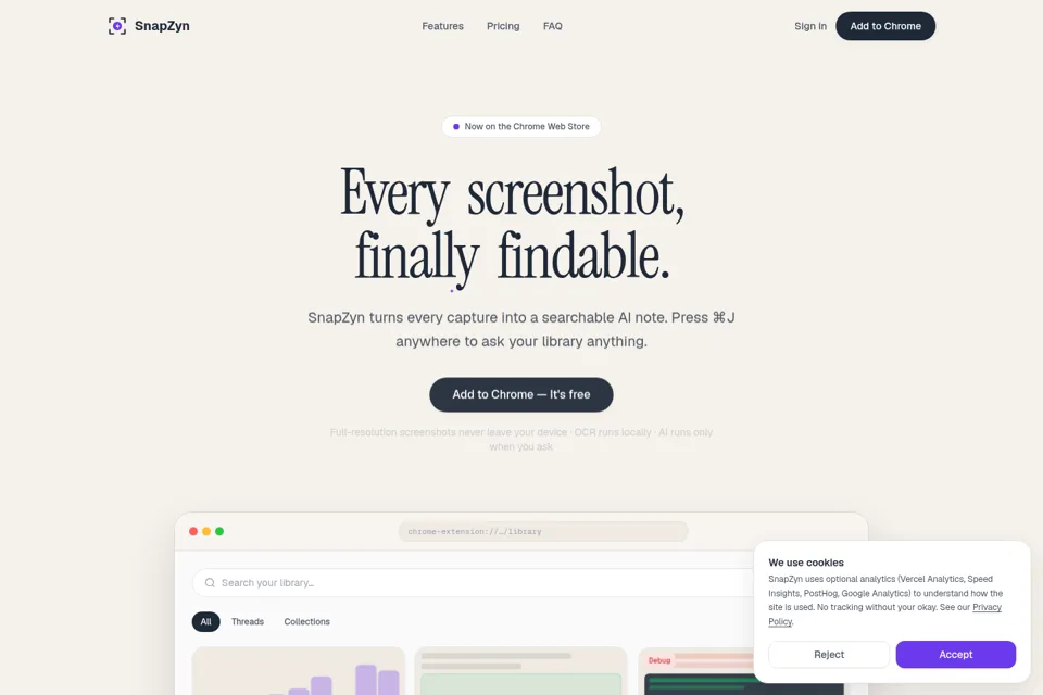 Aperçu de la landing page
