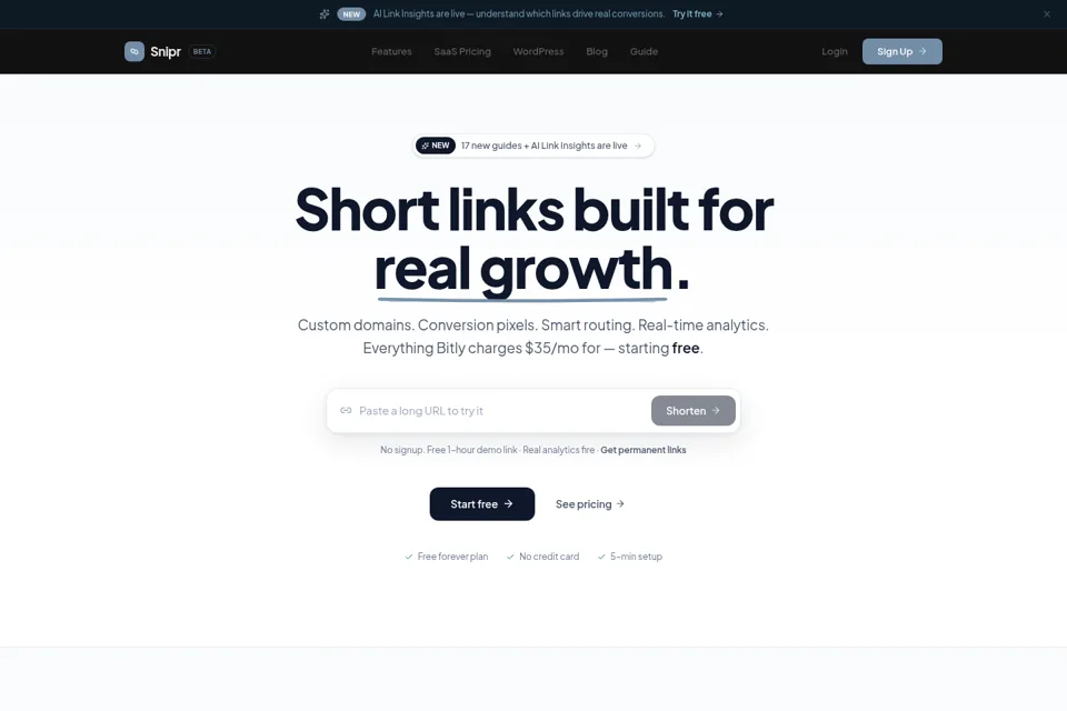 Aperçu de la landing page