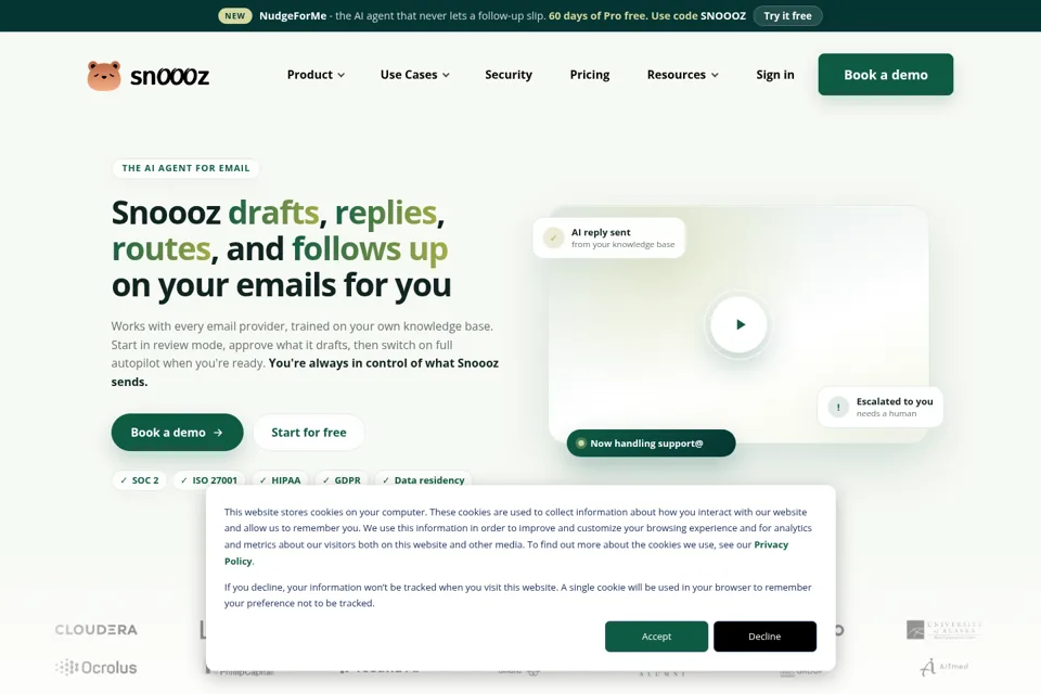 Aperçu de la landing page