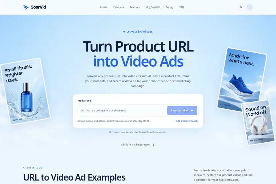 Aperçu de la landing page