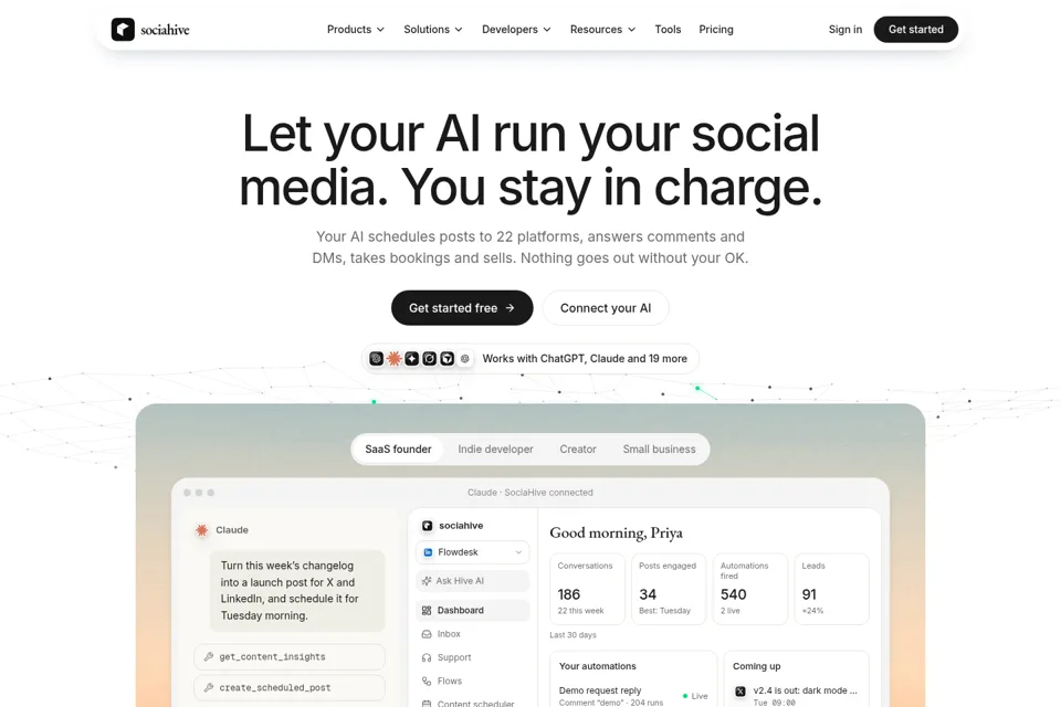 Aperçu de la landing page