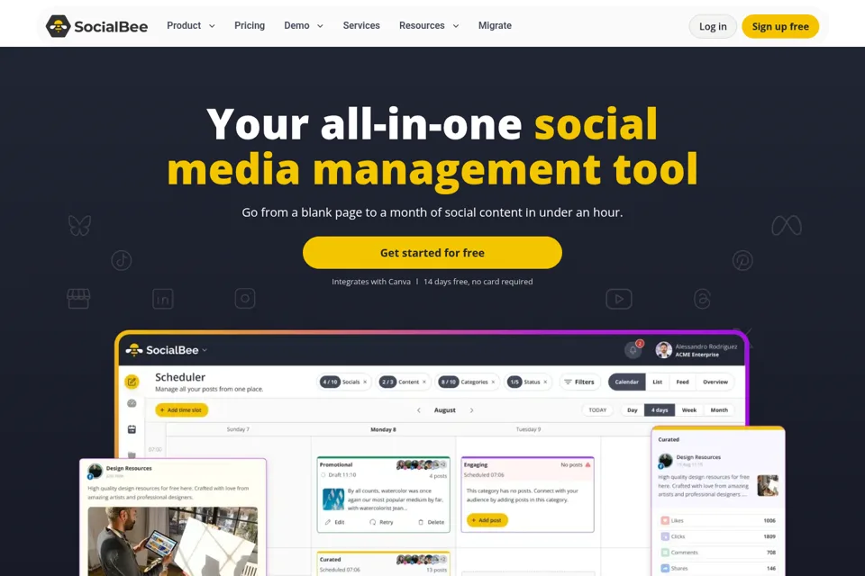 Aperçu de la landing page
