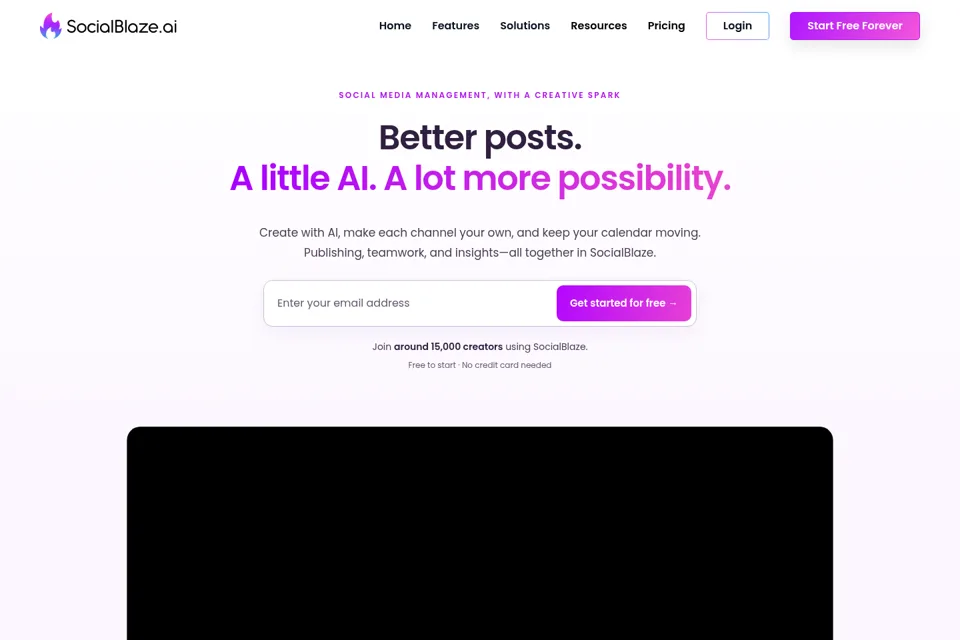 Aperçu de la landing page