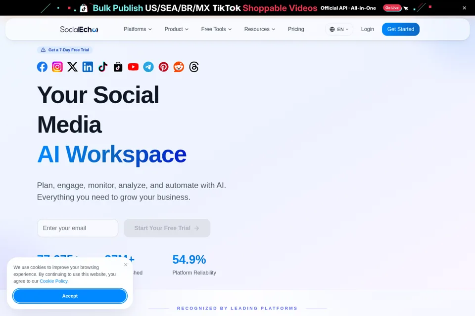 Aperçu de la landing page
