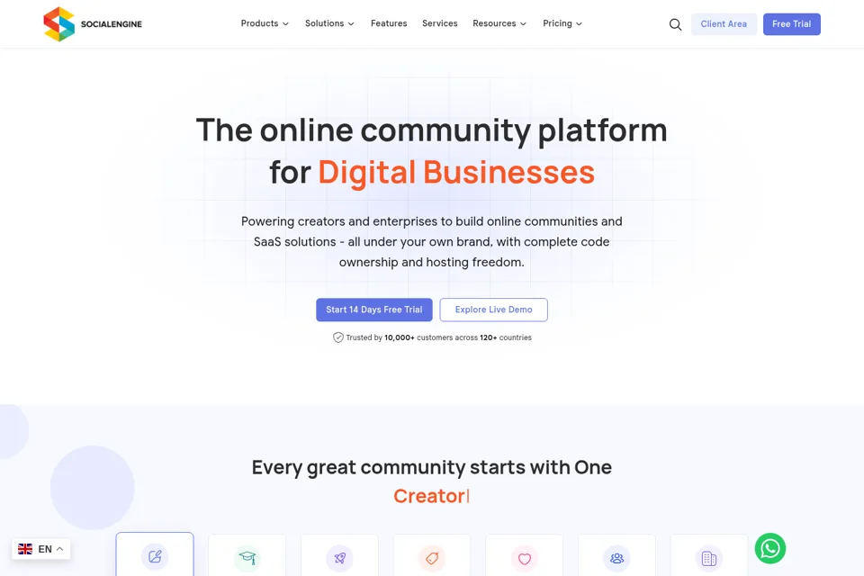 Aperçu de la landing page