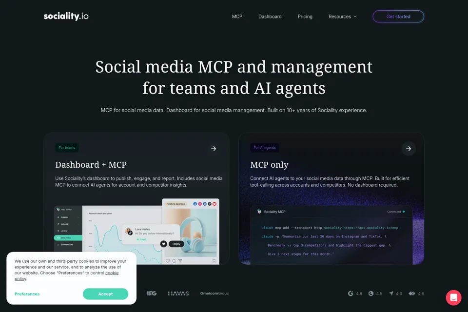 Aperçu de la landing page