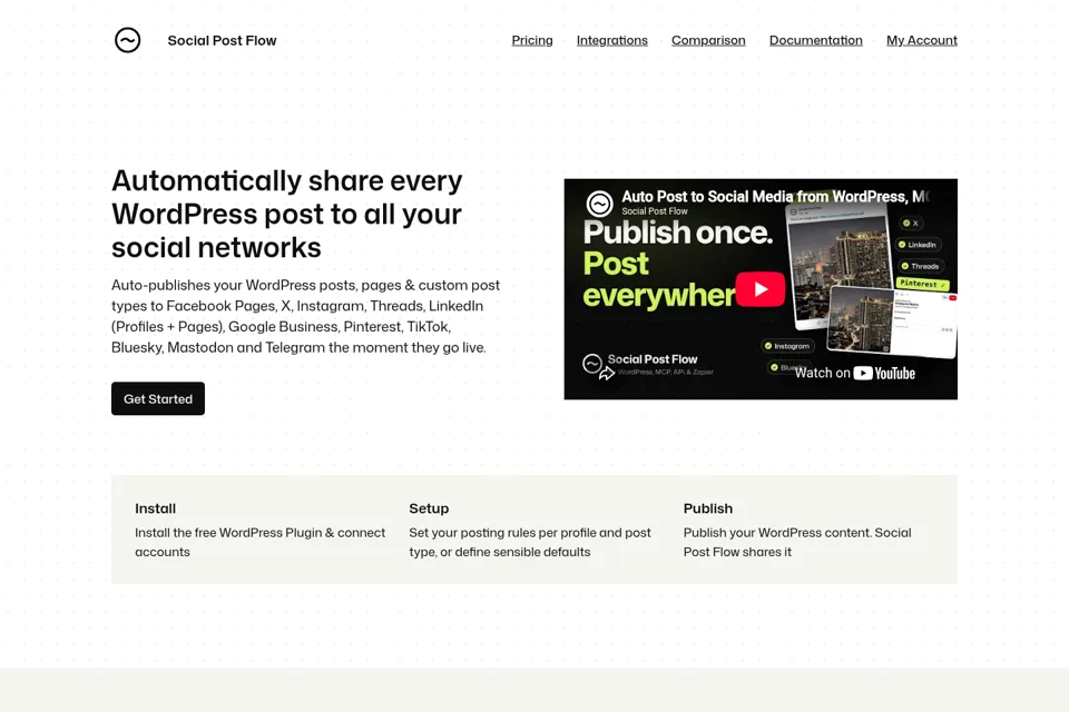 Aperçu de la landing page