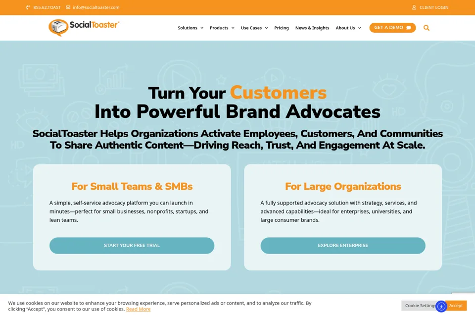 Aperçu de la landing page