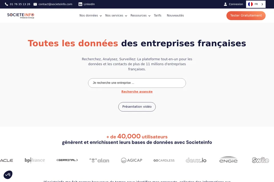 Landing page preview