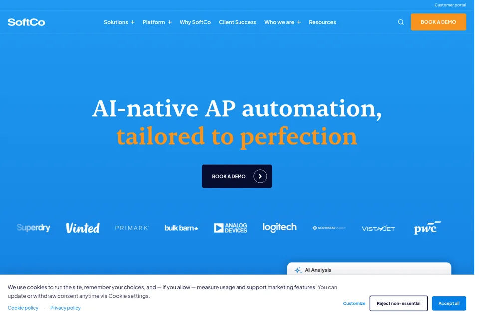 Aperçu de la landing page