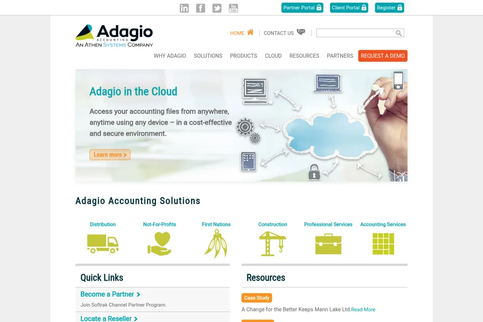 Aperçu de la landing page