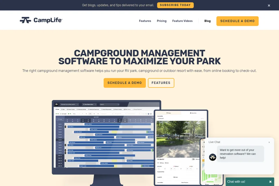 Aperçu de la landing page