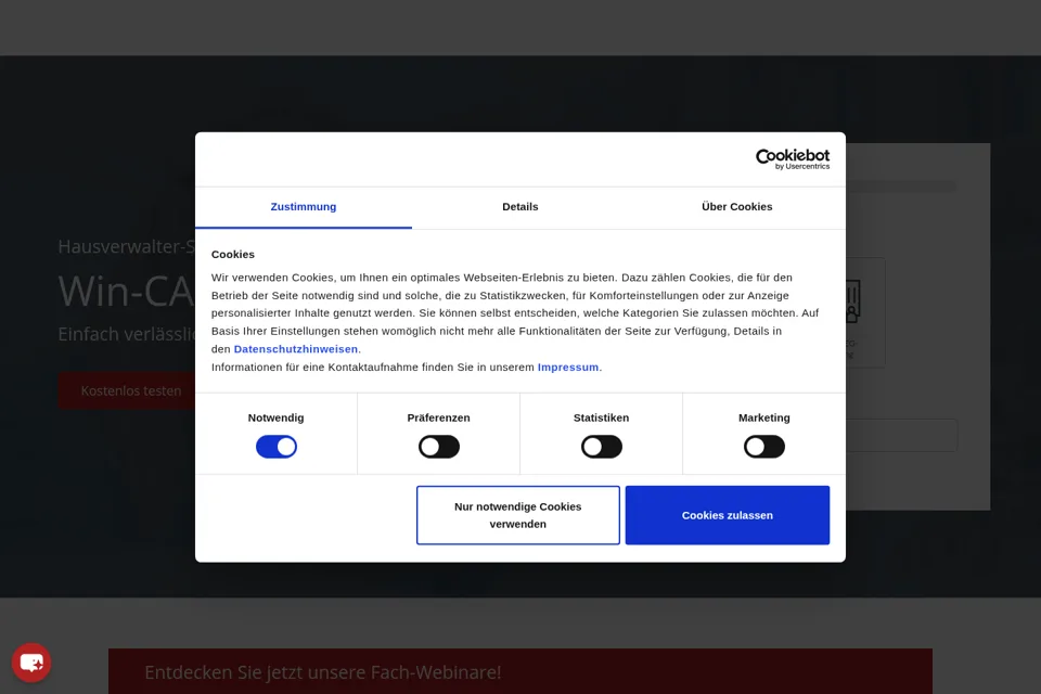 Aperçu de la landing page