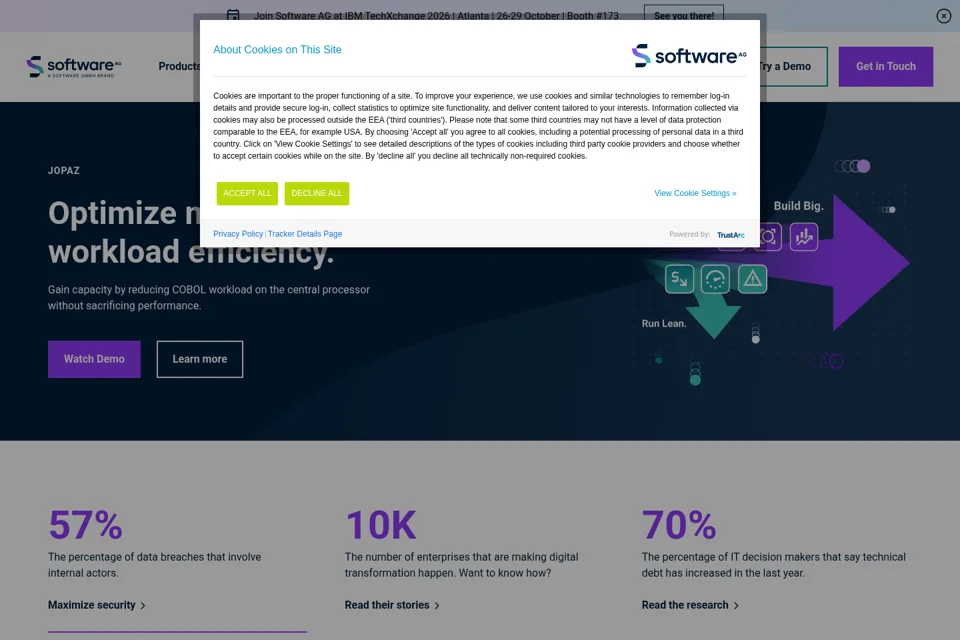 Aperçu de la landing page