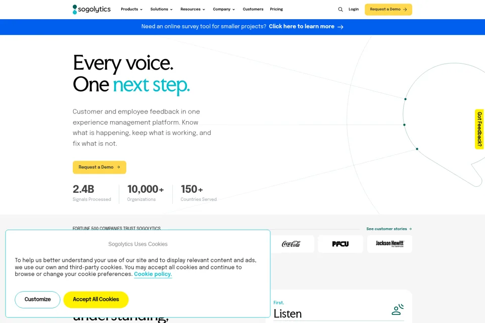 Aperçu de la landing page