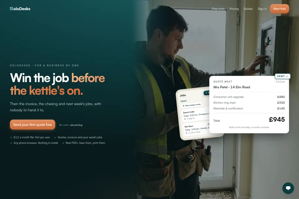Aperçu de la landing page