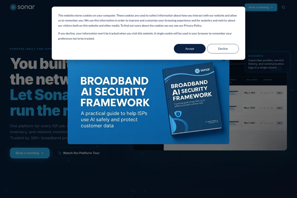 Aperçu de la landing page