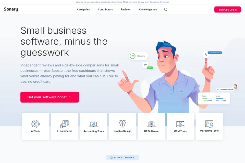 Aperçu de la landing page