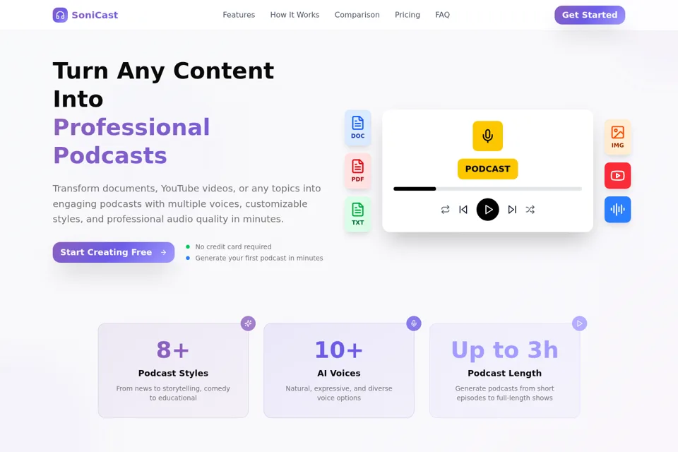 Aperçu de la landing page