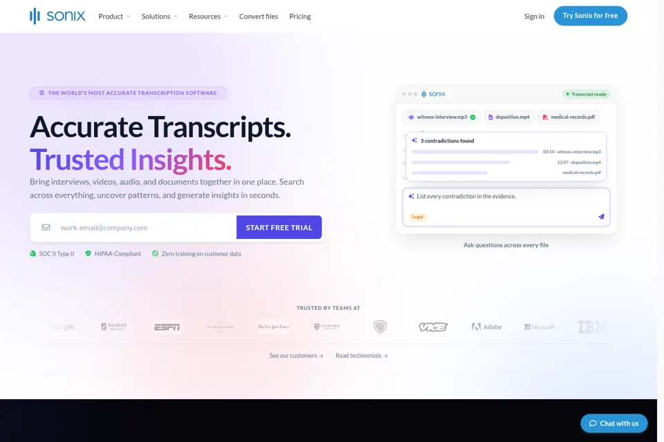 Aperçu de la landing page