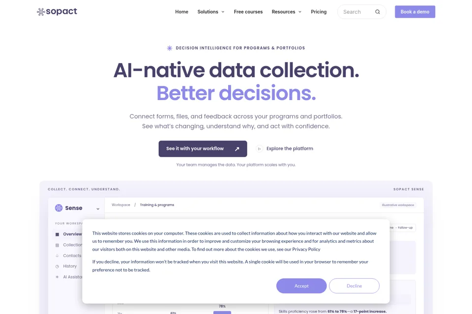 Aperçu de la landing page
