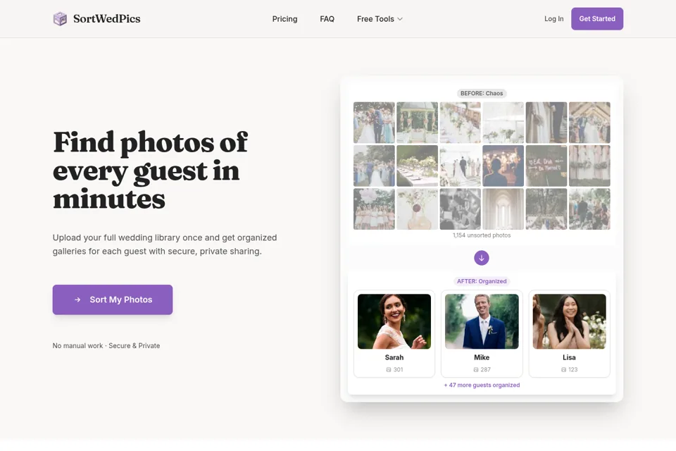Aperçu de la landing page