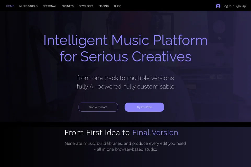 Aperçu de la landing page