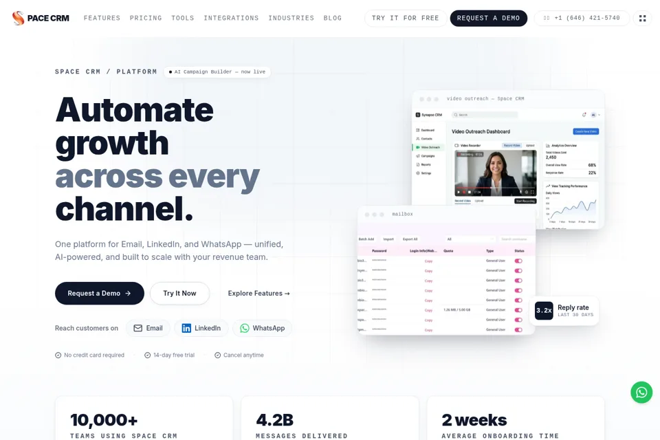 Aperçu de la landing page