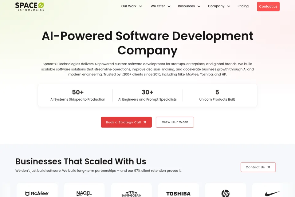 Aperçu de la landing page