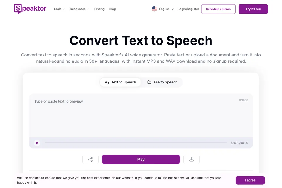 Aperçu de la landing page
