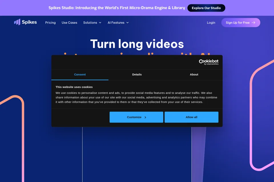Aperçu de la landing page