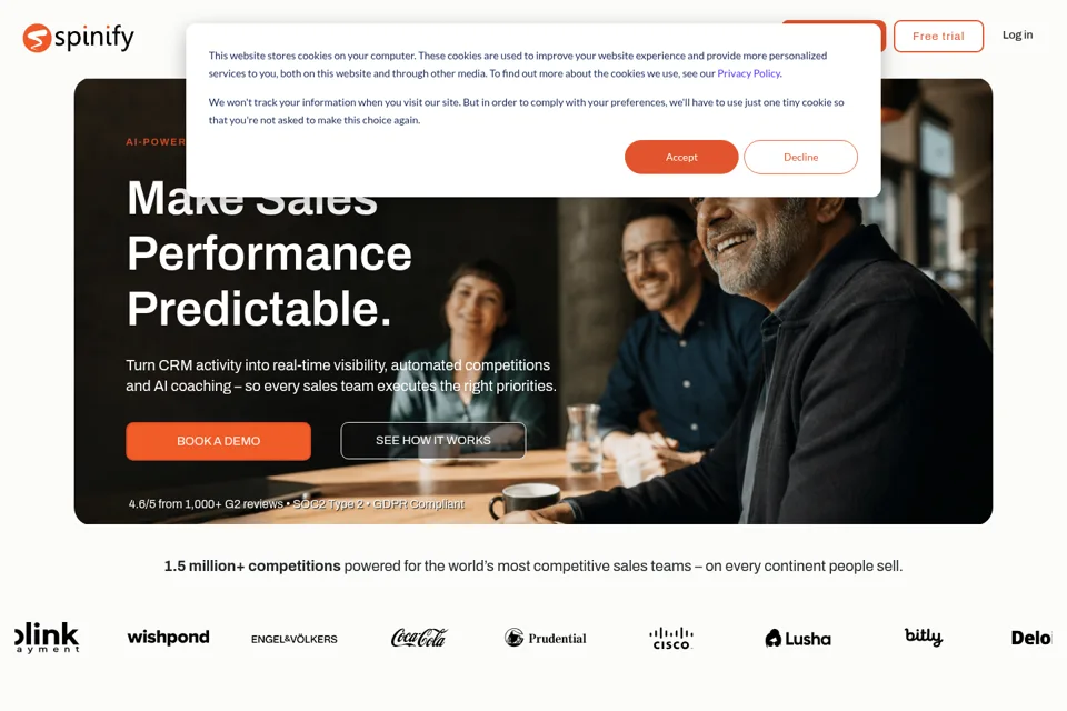 Aperçu de la landing page
