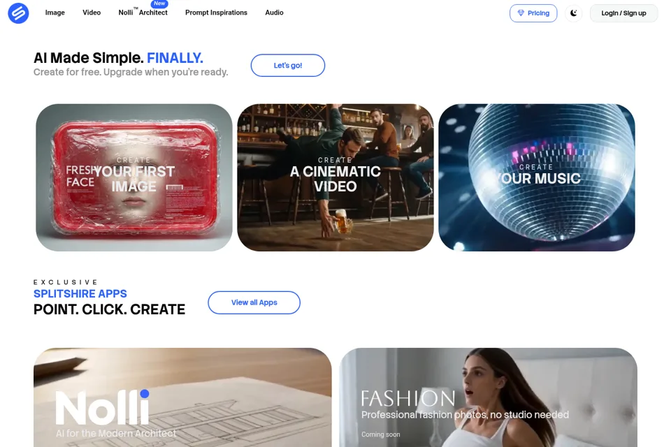 Aperçu de la landing page