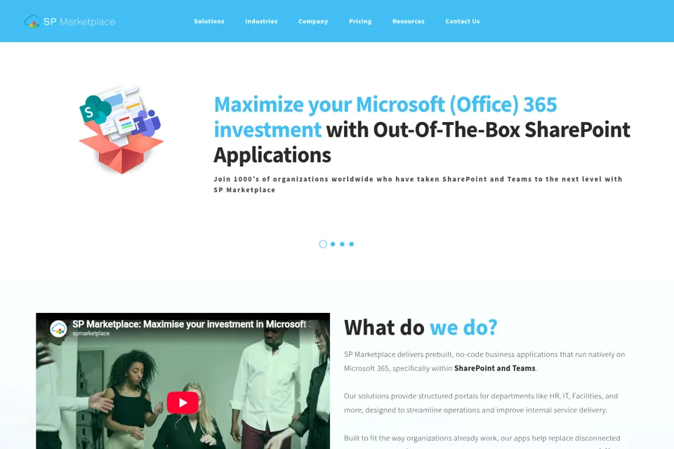 Aperçu de la landing page