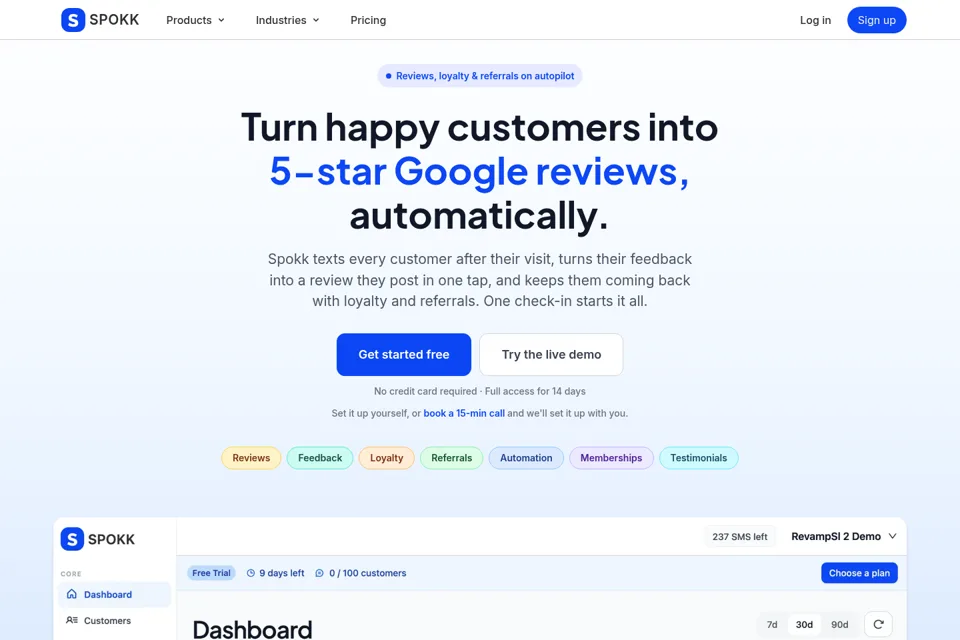 Landing page preview