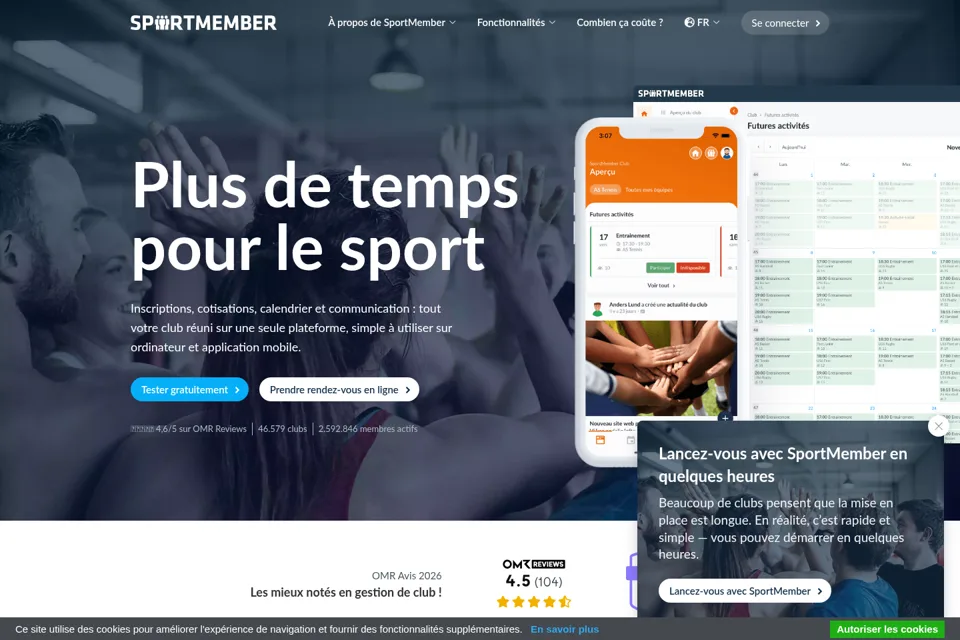 Aperçu de la landing page