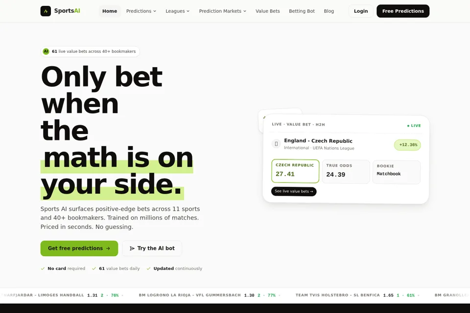 Aperçu de la landing page