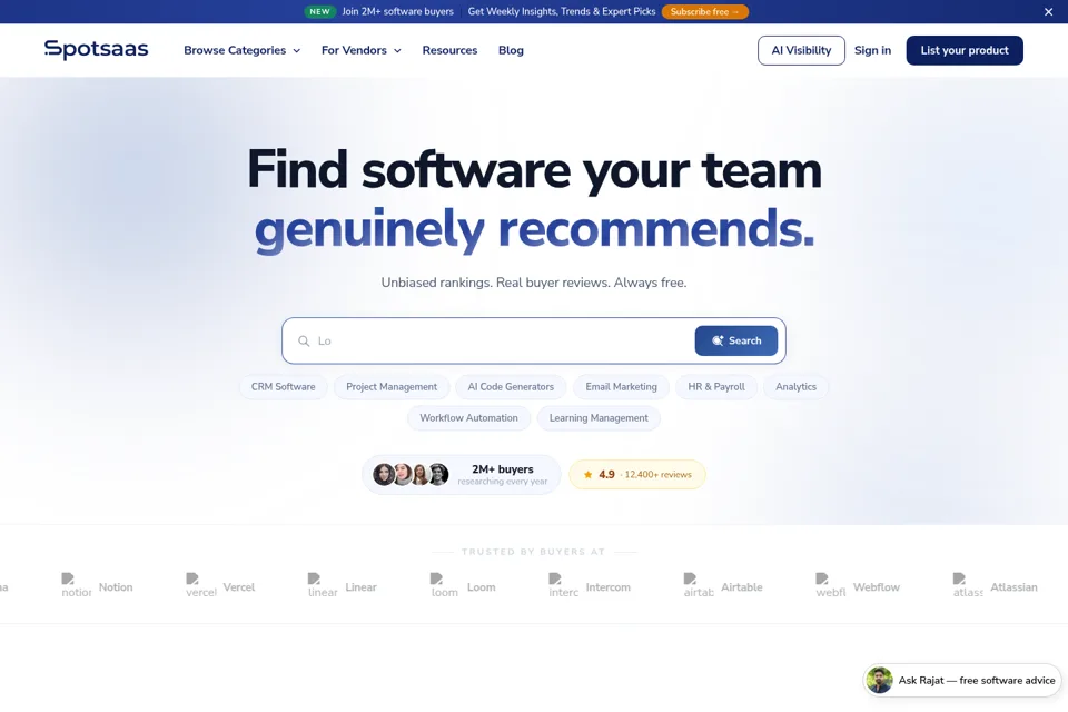 Aperçu de la landing page