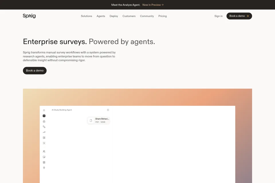 Aperçu de la landing page