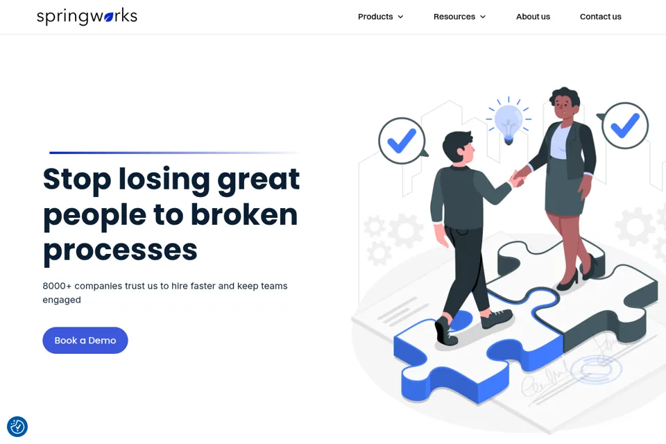Aperçu de la landing page