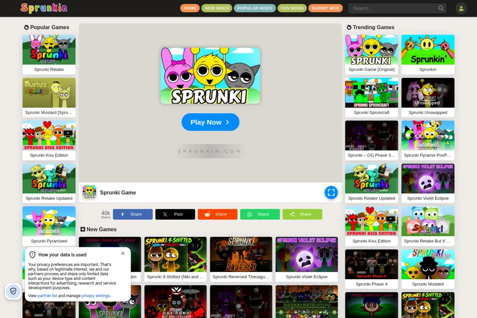 Aperçu de la landing page