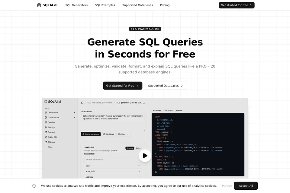 Aperçu de la landing page