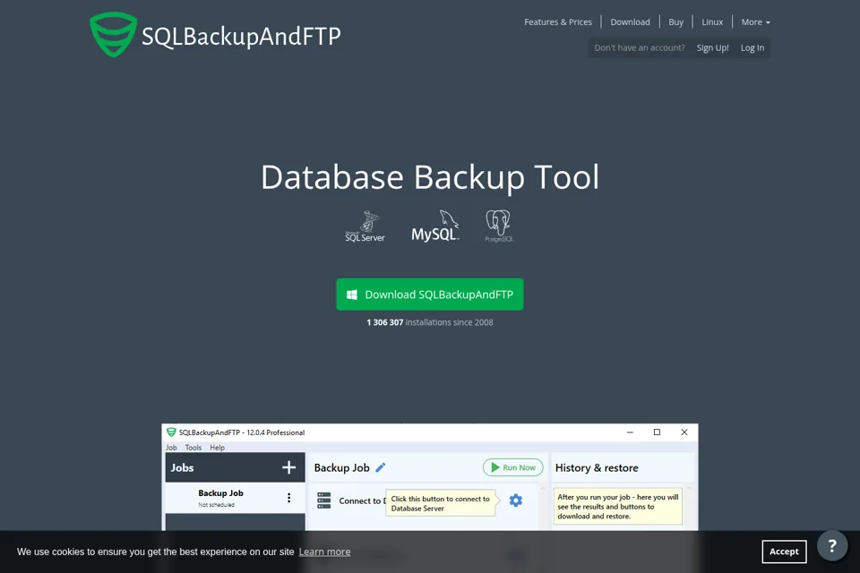 Aperçu de la landing page
