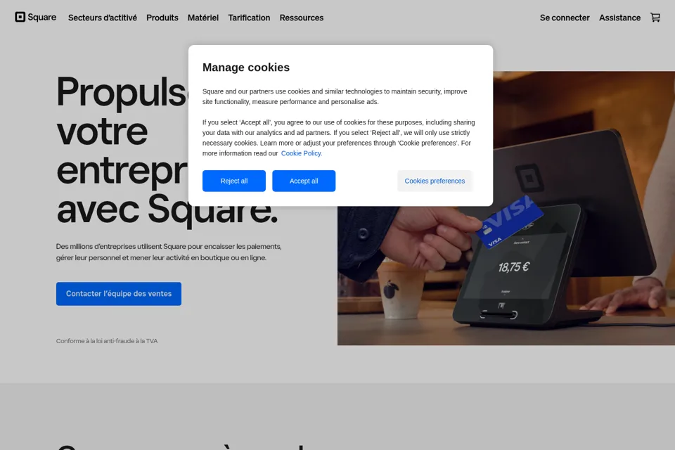 Aperçu de la landing page