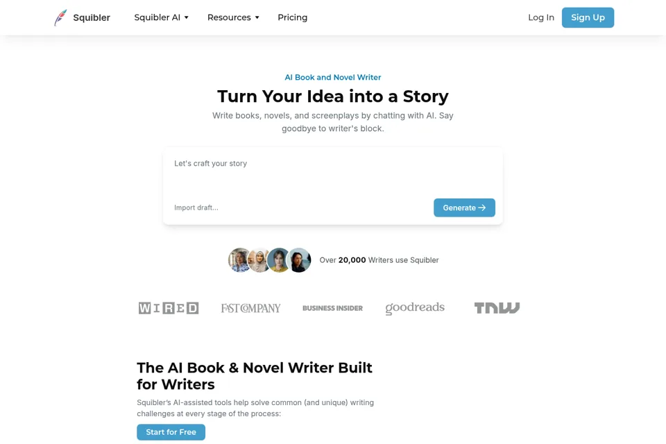 Aperçu de la landing page
