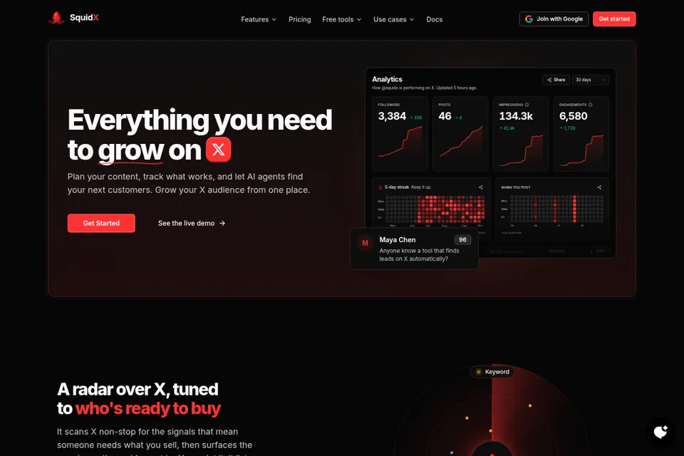 Aperçu de la landing page