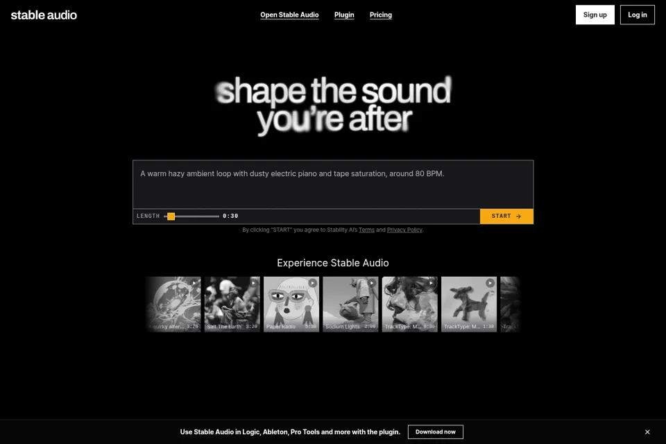 Aperçu de la landing page