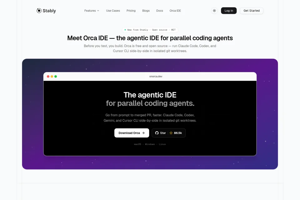 Landing page preview