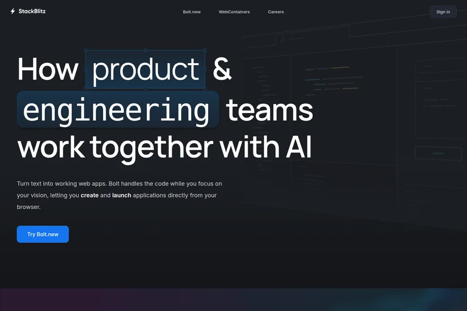 Aperçu de la landing page
