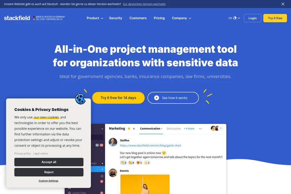 Landing page preview
